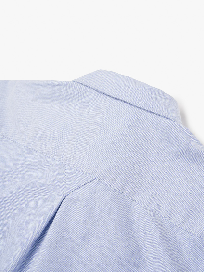 Ao So Mi Oxford Theu Logo Huy Hieu Form Slimfit SM171 Mau Xanh Bien