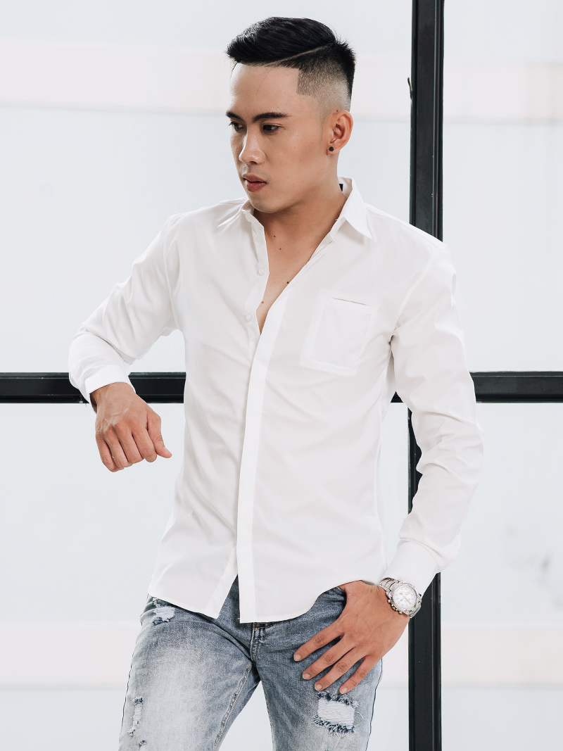 Ao So Mi Trang Kem ASM1219