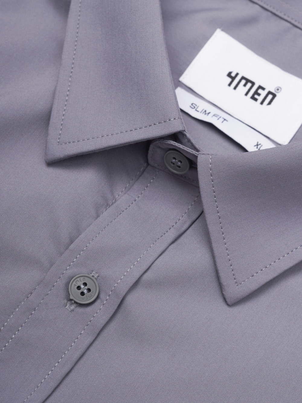 Ao So Mi Tron Vai Modal It Nhan Form Slimfit SM079 Mau Xam