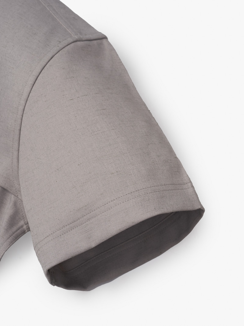 Ao So Mi Tui 2 Coi Theu Chu M Form Slimfit SM173 Mau Xam