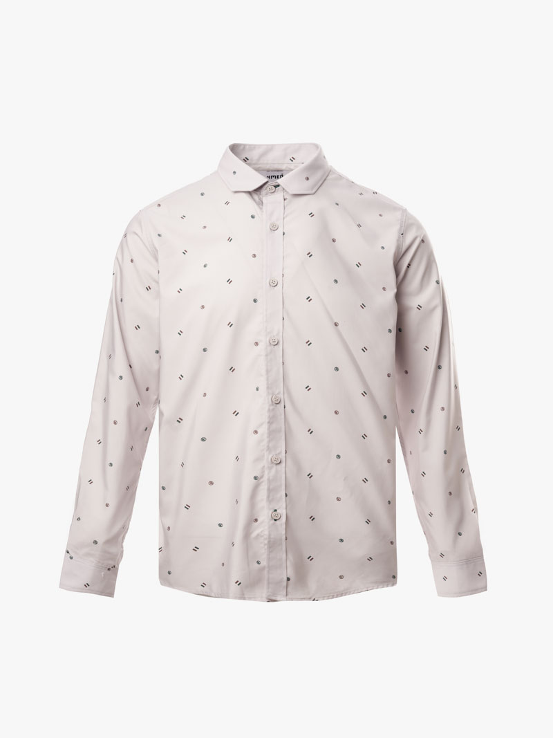 Ao So Mi Vai Modal In Hoa Tiet Cham Bi Form Regular SM168 Mau Be