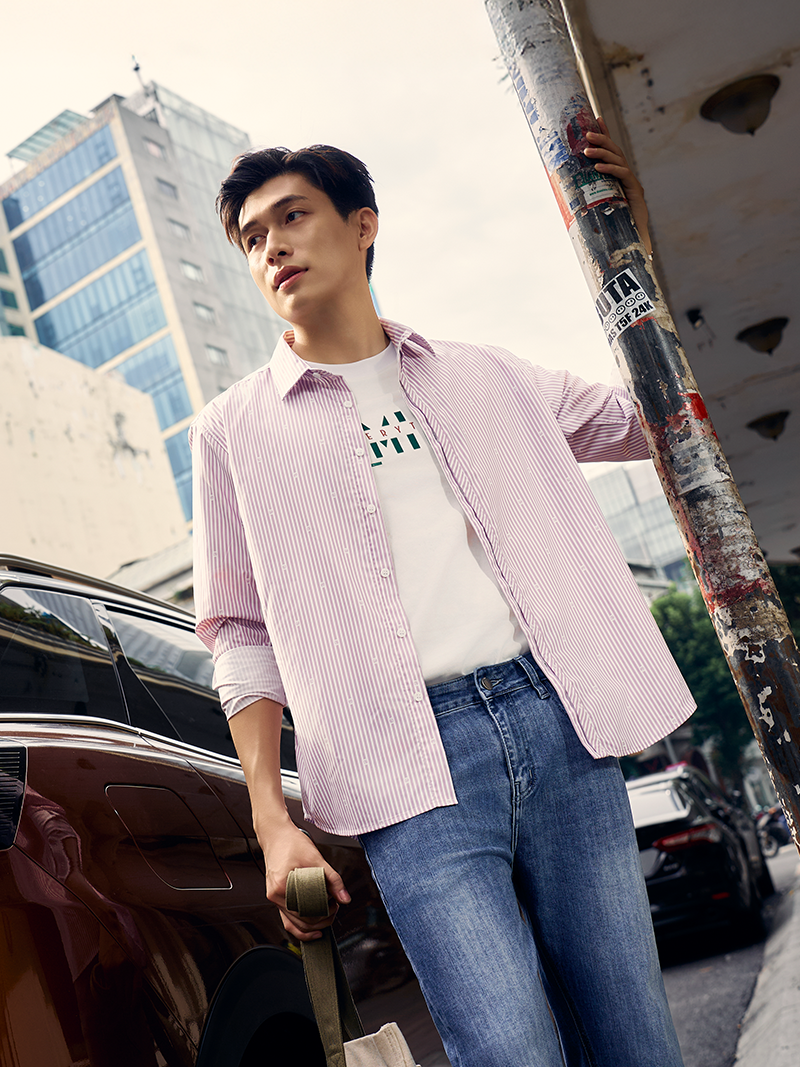 Ao So Mi Vai Modal In Hoa Tiet Soc Form Regular SM169 Soc Hong