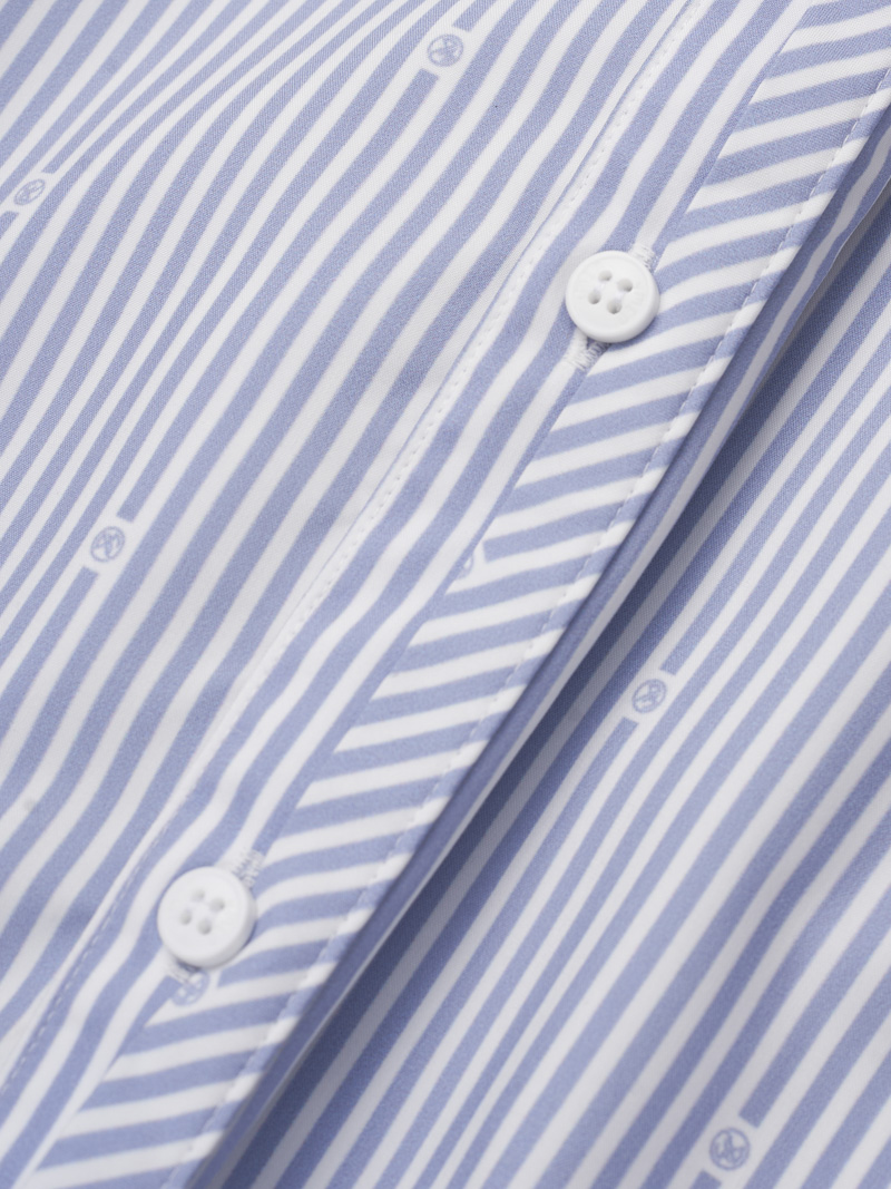 Ao So Mi Vai Modal In Hoa Tiet Soc Form Regular SM169 Soc Xanh Bien