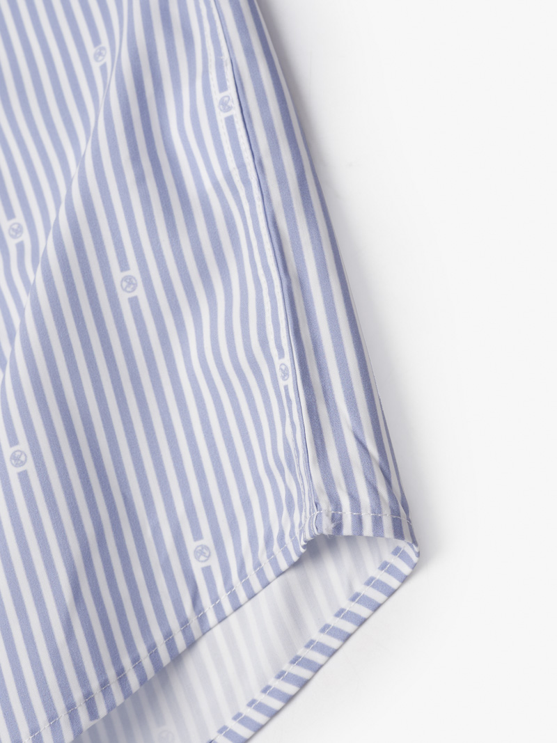 Ao So Mi Vai Modal In Hoa Tiet Soc Form Regular SM169 Soc Xanh Bien