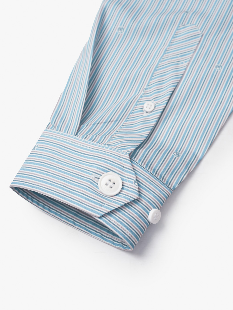 Ao So Mi Vai Modal In Hoa Tiet Soc Form Regular SM170 Soc Xanh