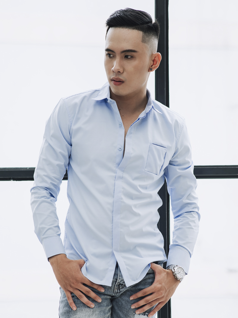 Ao So Mi Xanh Bien ASM1219