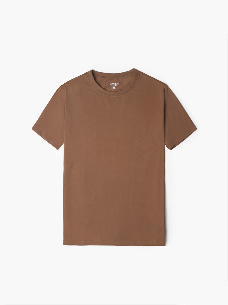 Ao Thun Co Tron Tron Form Slimfit AT132 Mau Nau