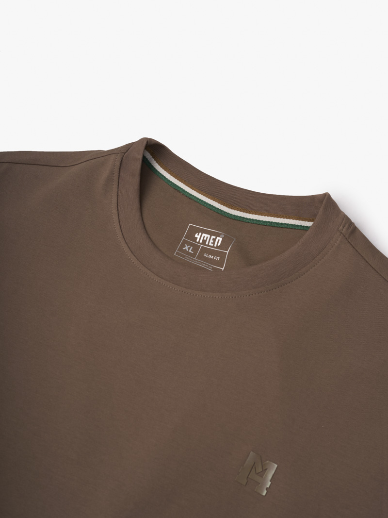 Ao Thun Co Tron Tron Form Slimfit AT132 Mau Nau Nhat
