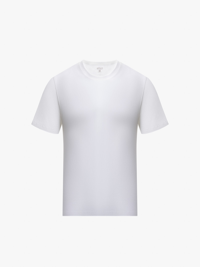 Ao Thun Co Tron Tron Form Slimfit AT132 Mau Trang