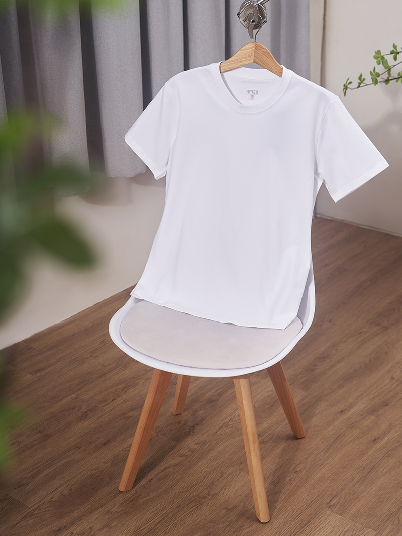 Ao Thun Co Tron Tron Form Slimfit AT132 Mau Trang