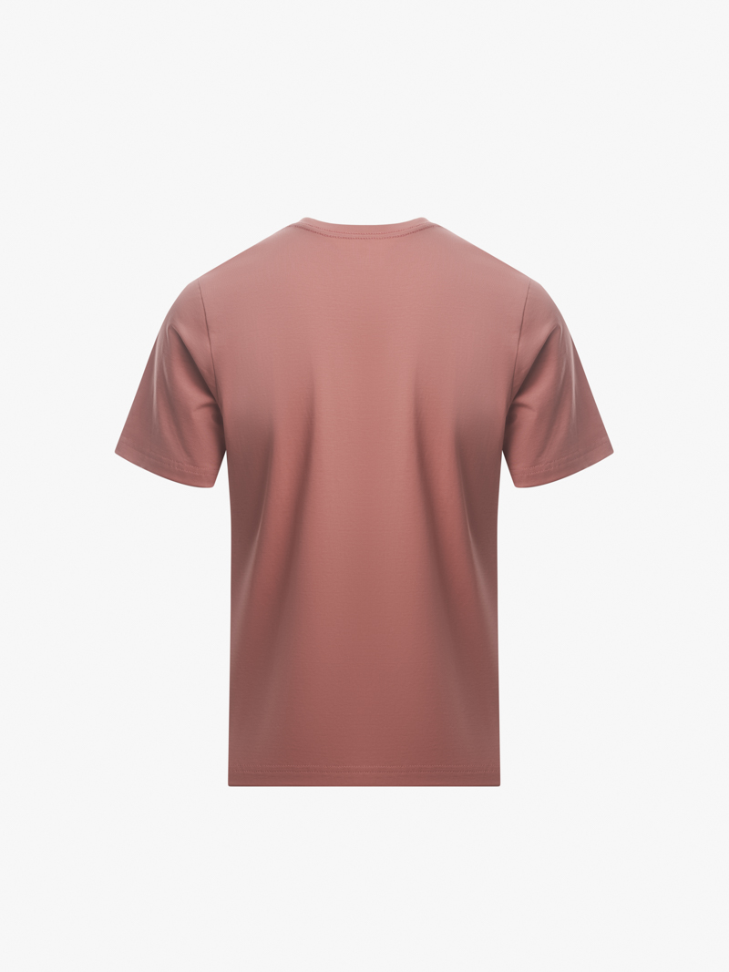 Ao Thun In Logo Tron 4M Form Slimfit AT161 Mau Hong