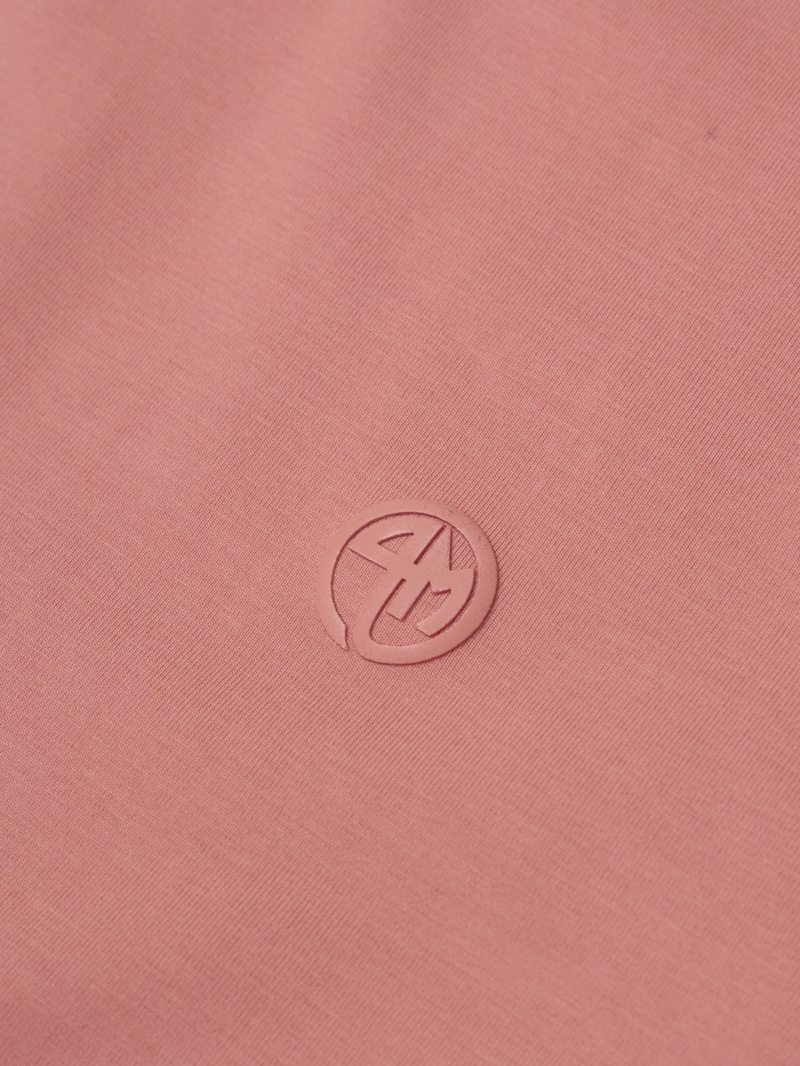 Ao Thun In Logo Tron 4M Form Slimfit AT161 Mau Hong