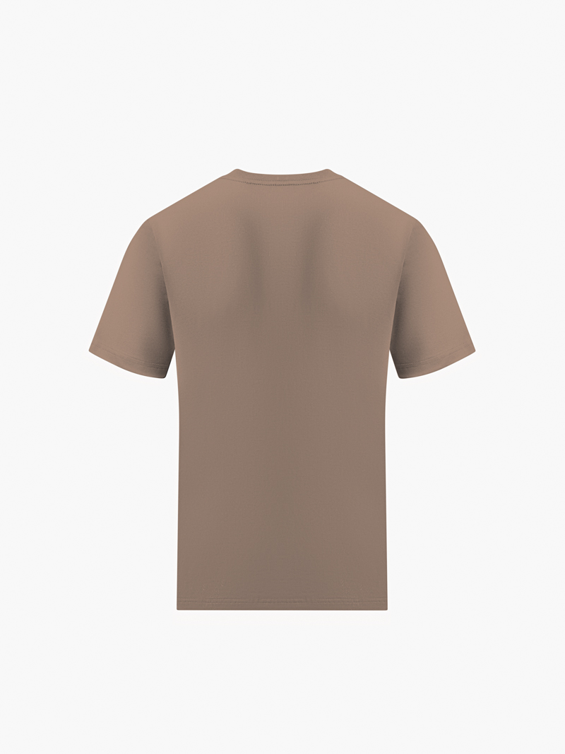 Ao Thun In Logo Tron 4M Form Slimfit AT161 Mau Nau Nhat