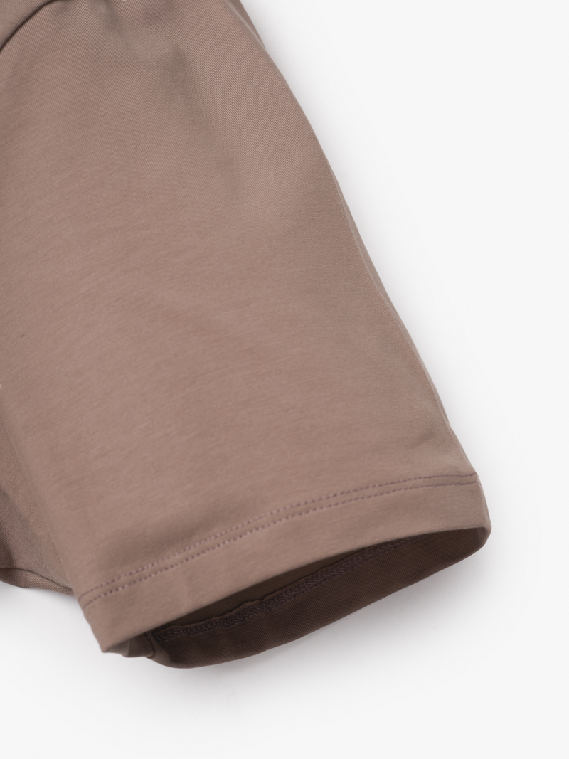 Ao Thun In Logo Tron 4M Form Slimfit AT161 Mau Nau Nhat