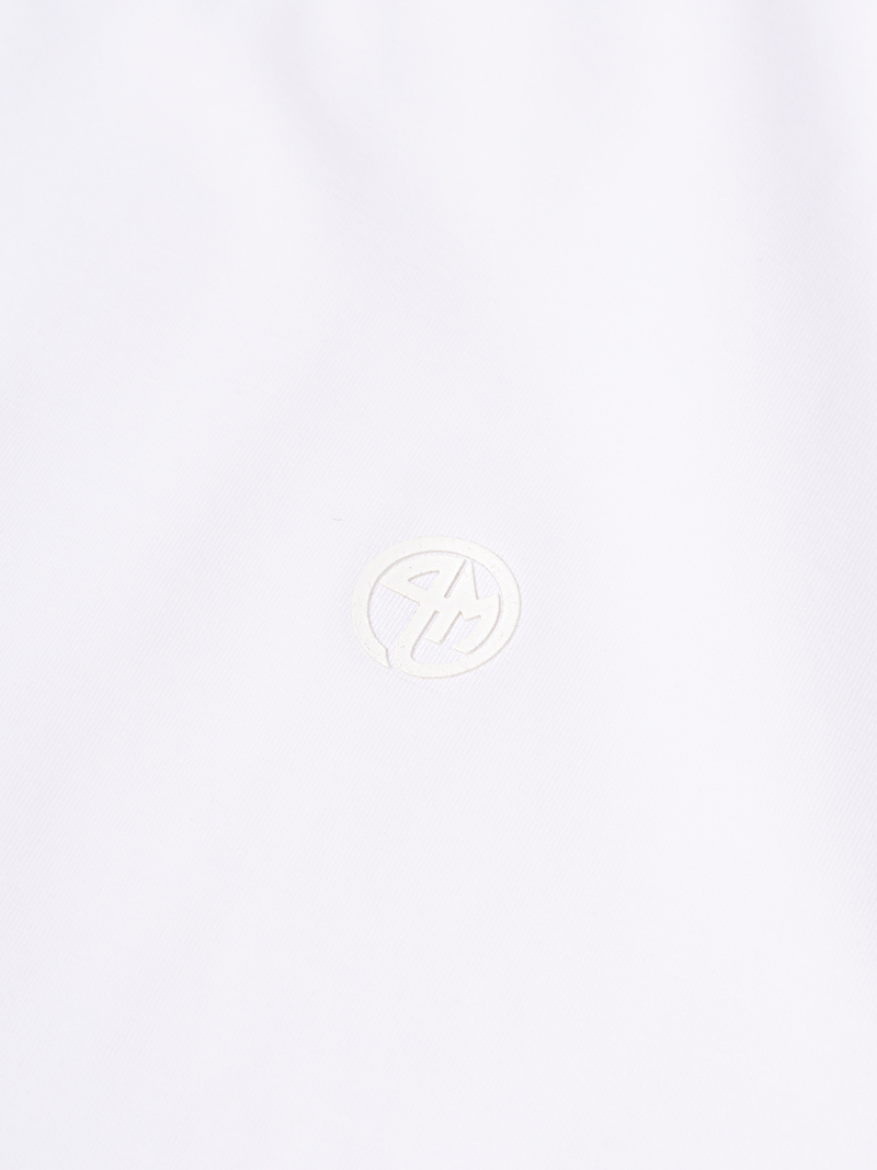 Ao Thun In Logo Tron 4M Form Slimfit AT161 Mau Trang