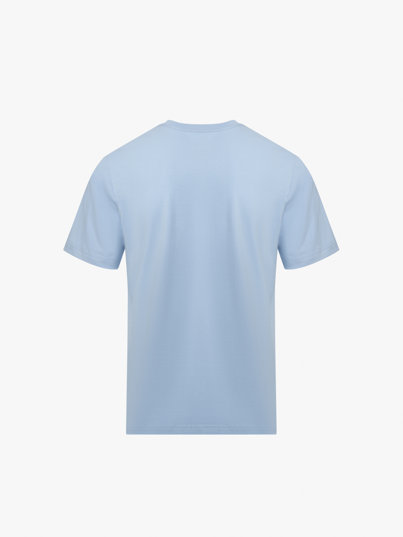 Ao Thun In Logo Tron 4M Form Slimfit AT161 Mau Xanh Da