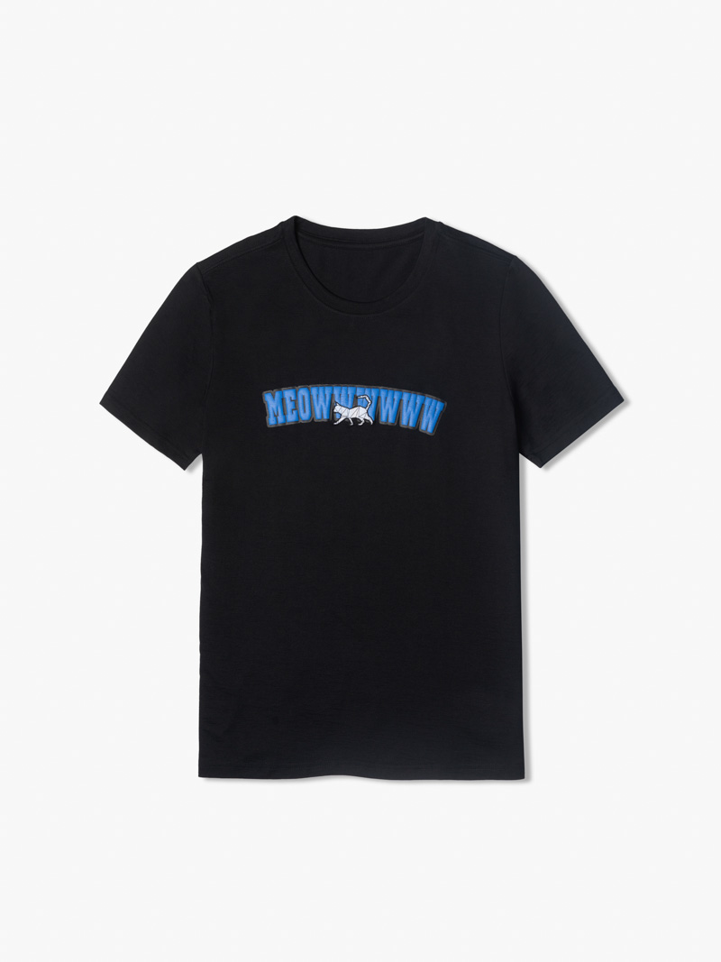 Ao Thun In Slimfit Meowww AT125 Mau Den
