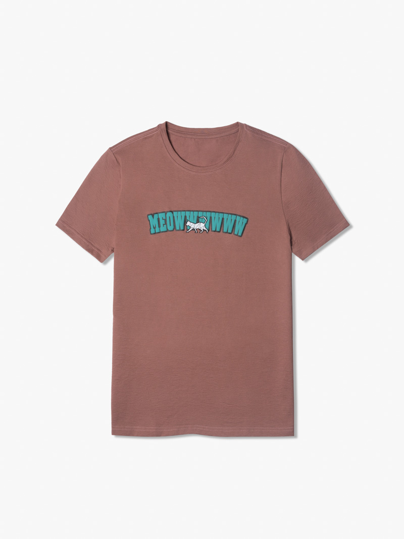 Ao Thun In Slimfit Meowww AT125 Mau Nau