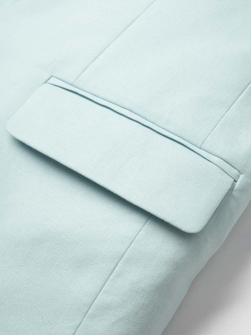 Ao Vest Tron Linen Form Regular AV040 Mau Xanh Bien