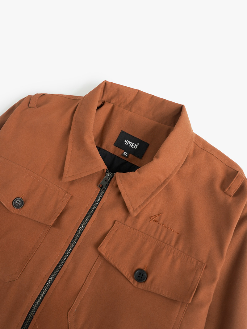 AoKhoac Regular Theu 4MEN AK038 Mau Nau