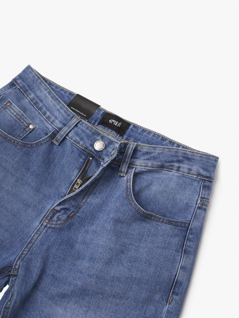 Quan Jean Theu Chu M O Tui Sau Form Slimfit QJ107 Xanh Bien