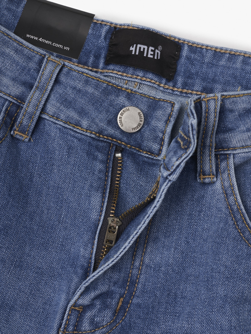 Quan Jean Theu Chu M O Tui Sau Form Slimfit QJ107 Xanh Bien