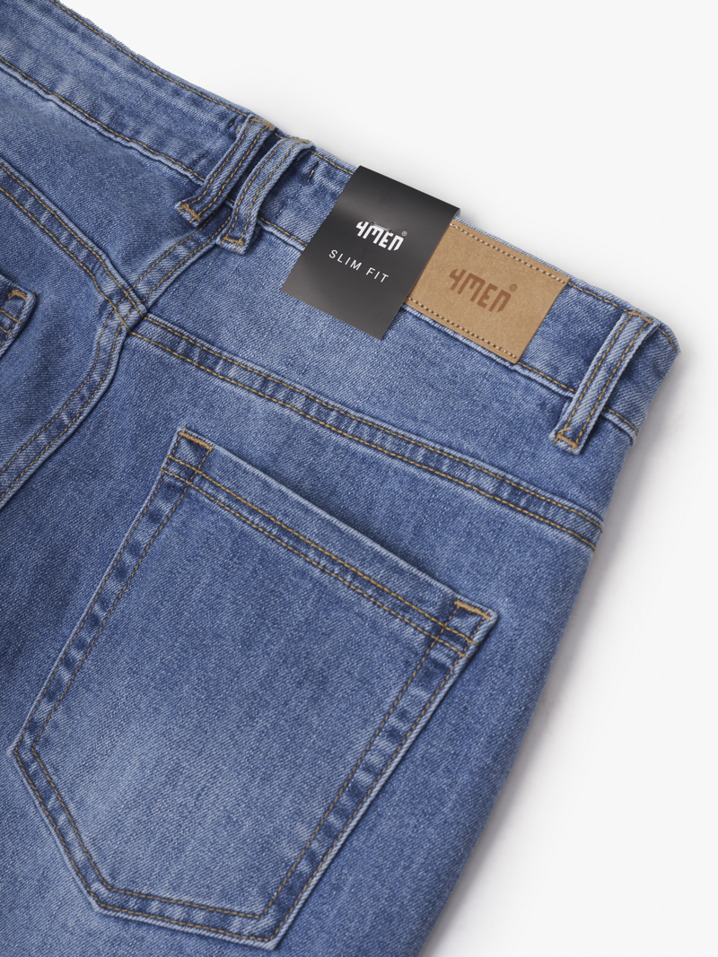 Quan Jean Theu Chu M O Tui Sau Form Slimfit QJ107 Xanh Bien