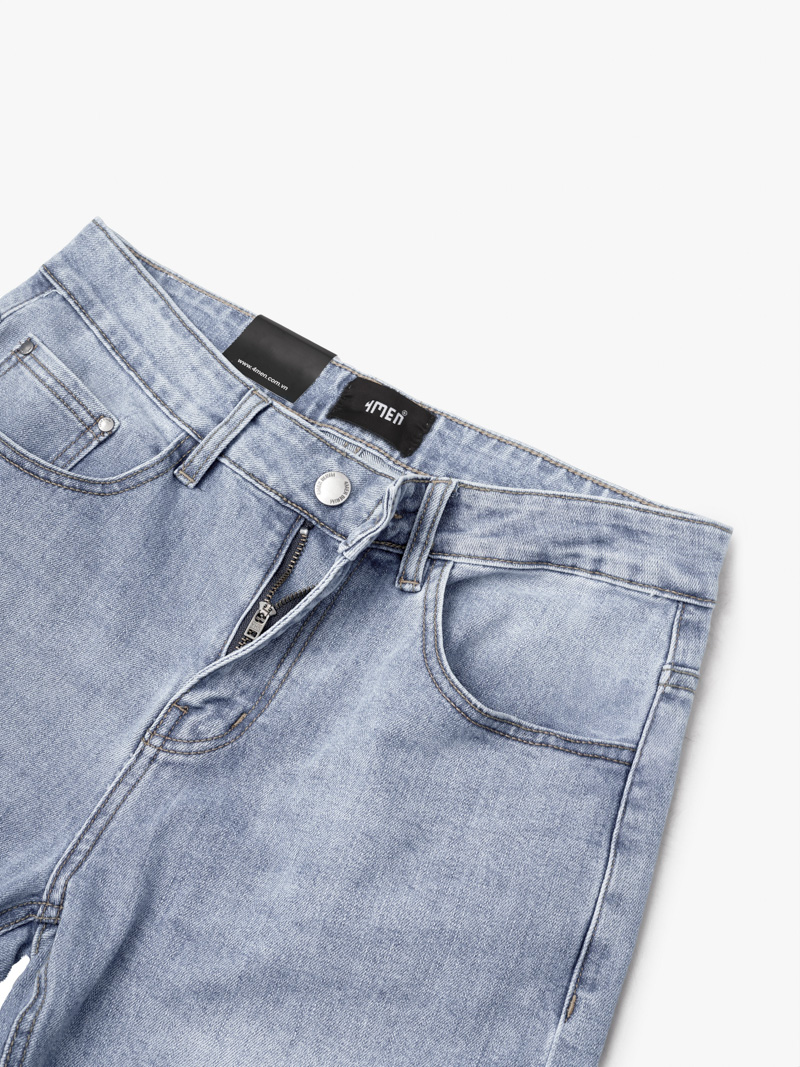 Quan Jean Theu Chu M O Tui Sau Form Slimfit QJ107 Xanh Bien Nhat