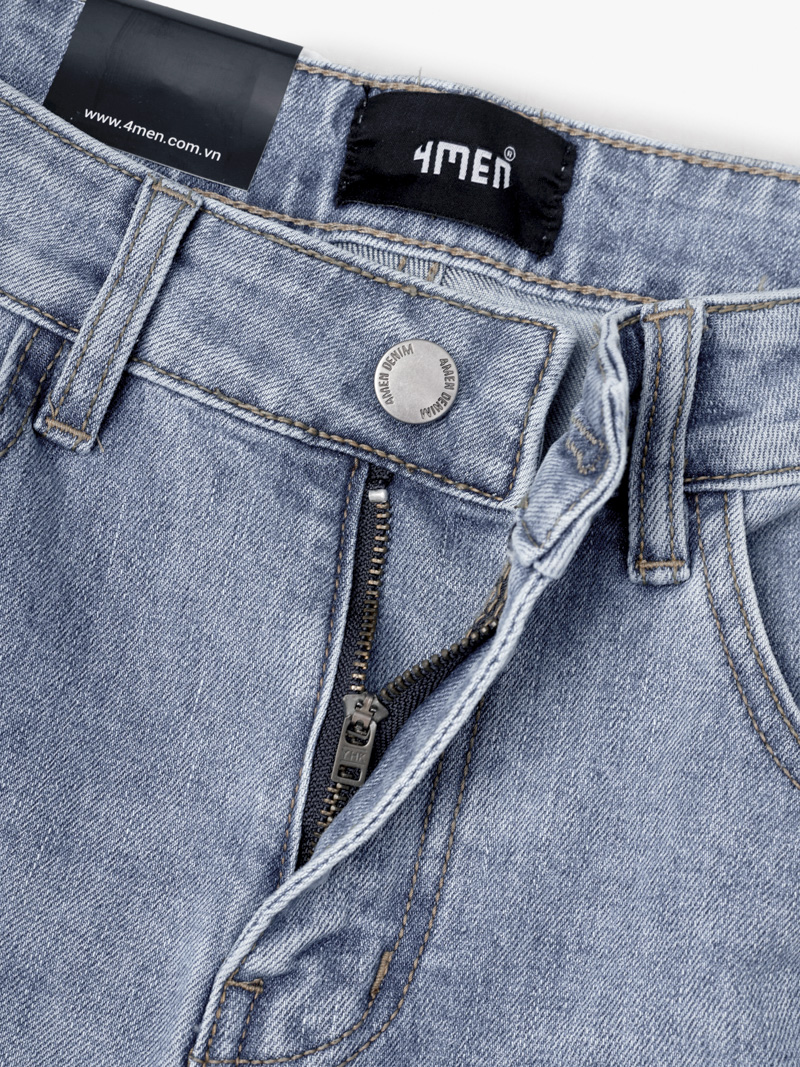 Quan Jean Theu Chu M O Tui Sau Form Slimfit QJ107 Xanh Bien Nhat