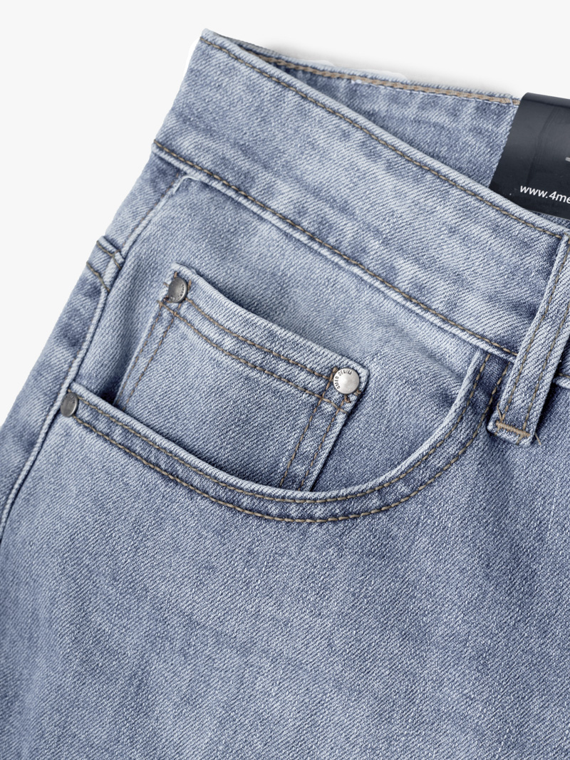 Quan Jean Theu Chu M O Tui Sau Form Slimfit QJ107 Xanh Bien Nhat