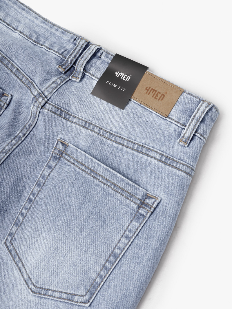 Quan Jean Theu Chu M O Tui Sau Form Slimfit QJ107 Xanh Bien Nhat