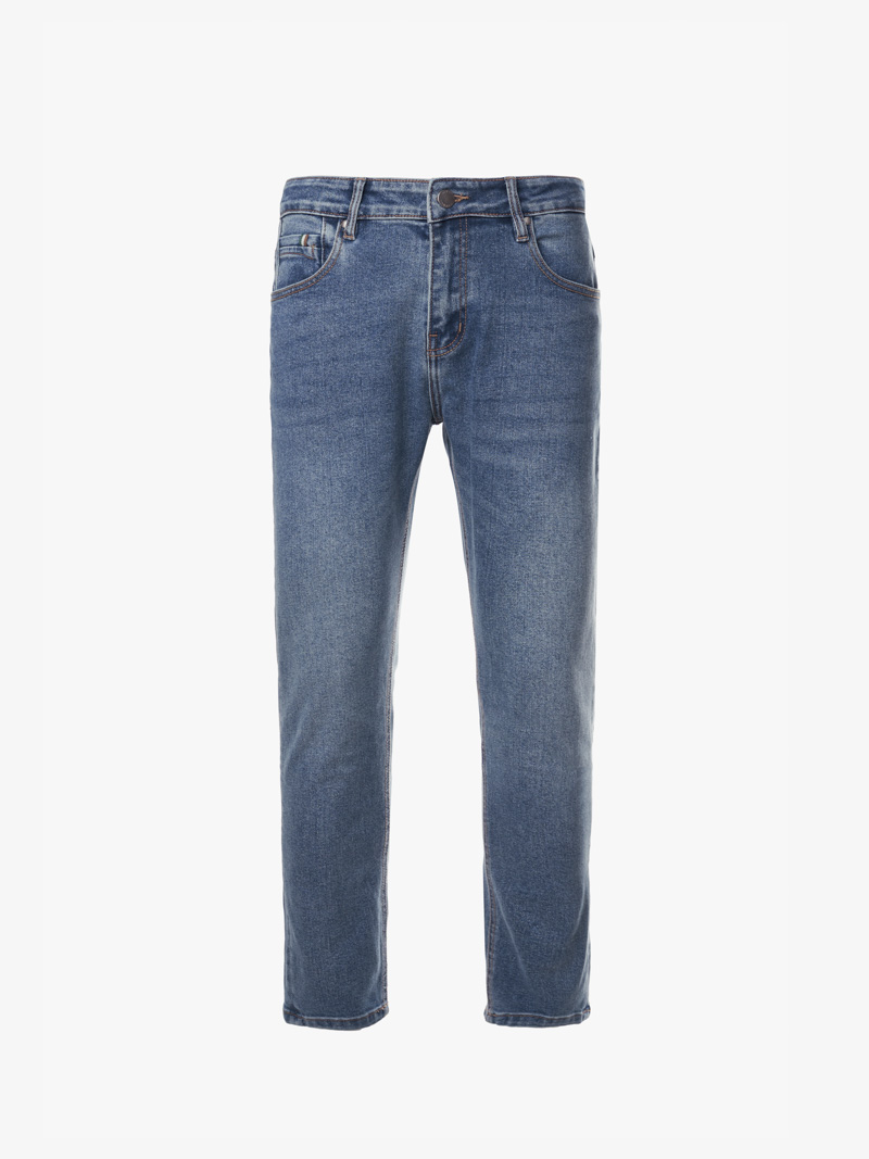 Quan Jeans Tui Dong Ho Kieu Trang Tri Day Soc Form Slimfit QJ103 Xanh Bien Dam