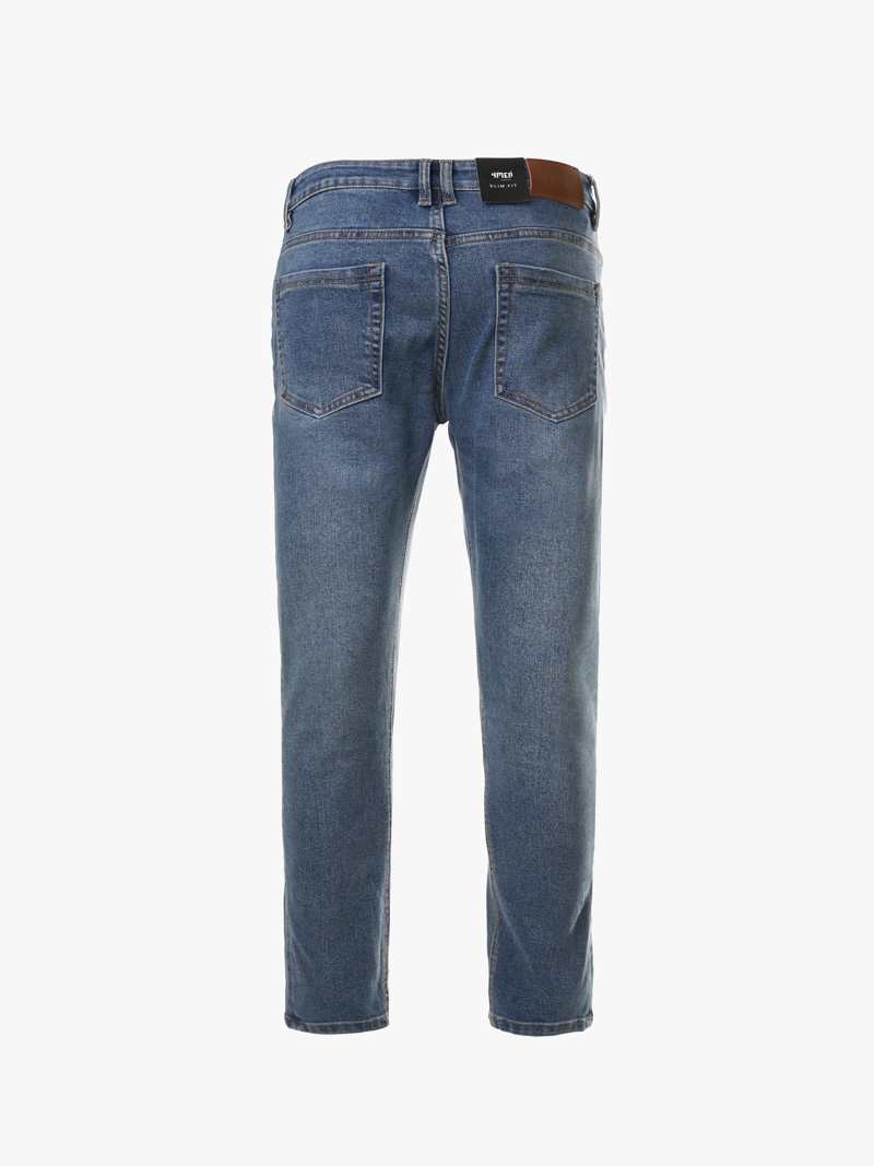 Quan Jeans Tui Dong Ho Kieu Trang Tri Day Soc Form Slimfit QJ103 Xanh Bien Dam