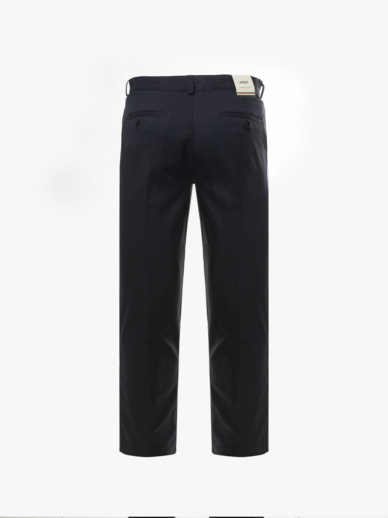 Quan Kaki Theu logo tron 4M Premium Form Straight QK030 Mau Den