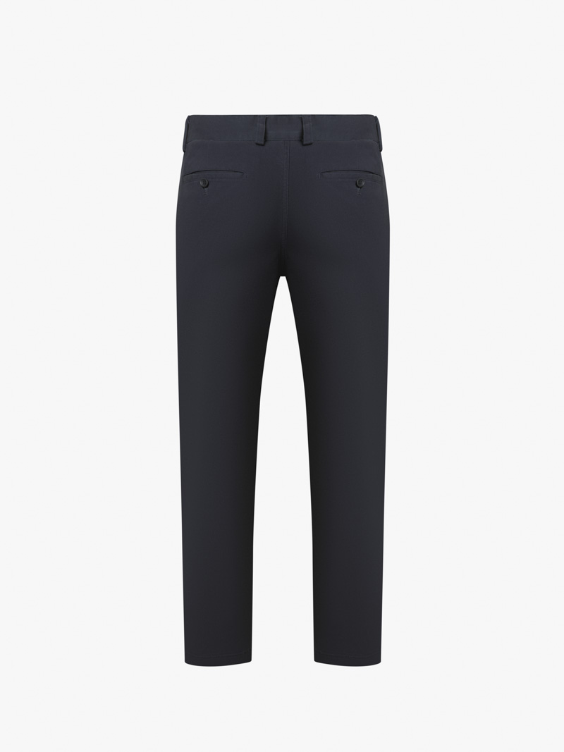 Quan Kaki Tron Signature Gan Tag Kim Loai Form Slimfit QK028 Mau Xanh Den