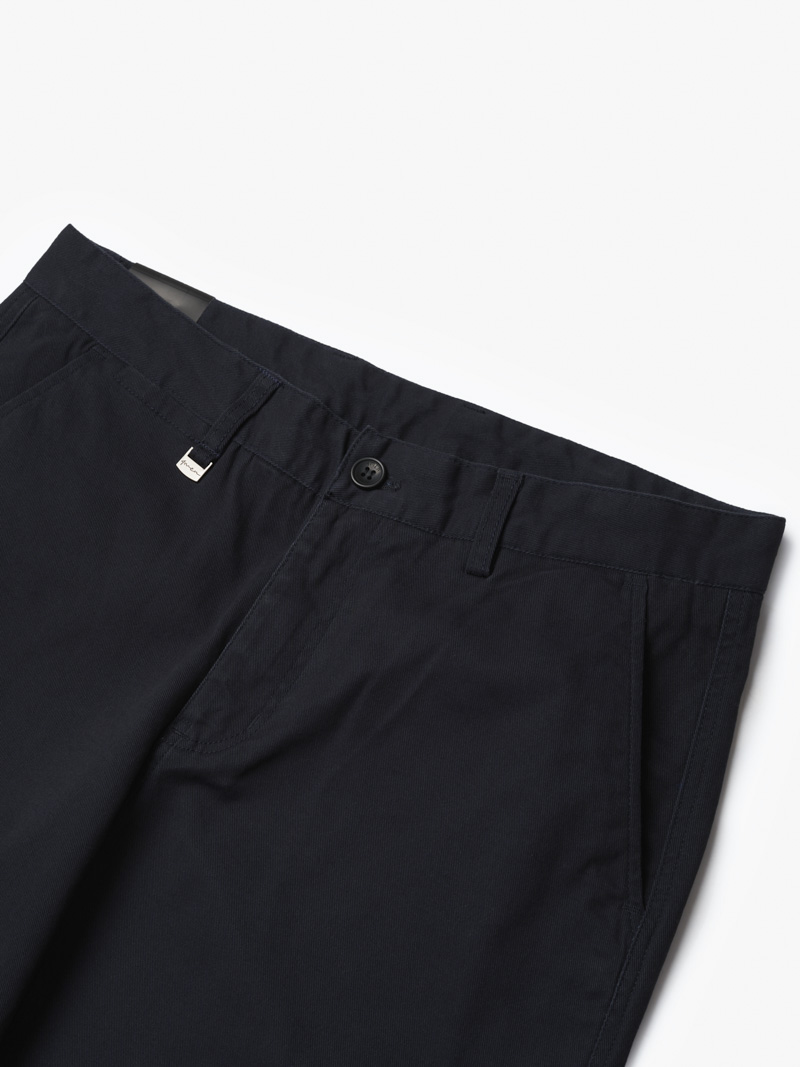 Quan Kaki Tron Signature Gan Tag Kim Loai Form Slimfit QK028 Mau Xanh Den