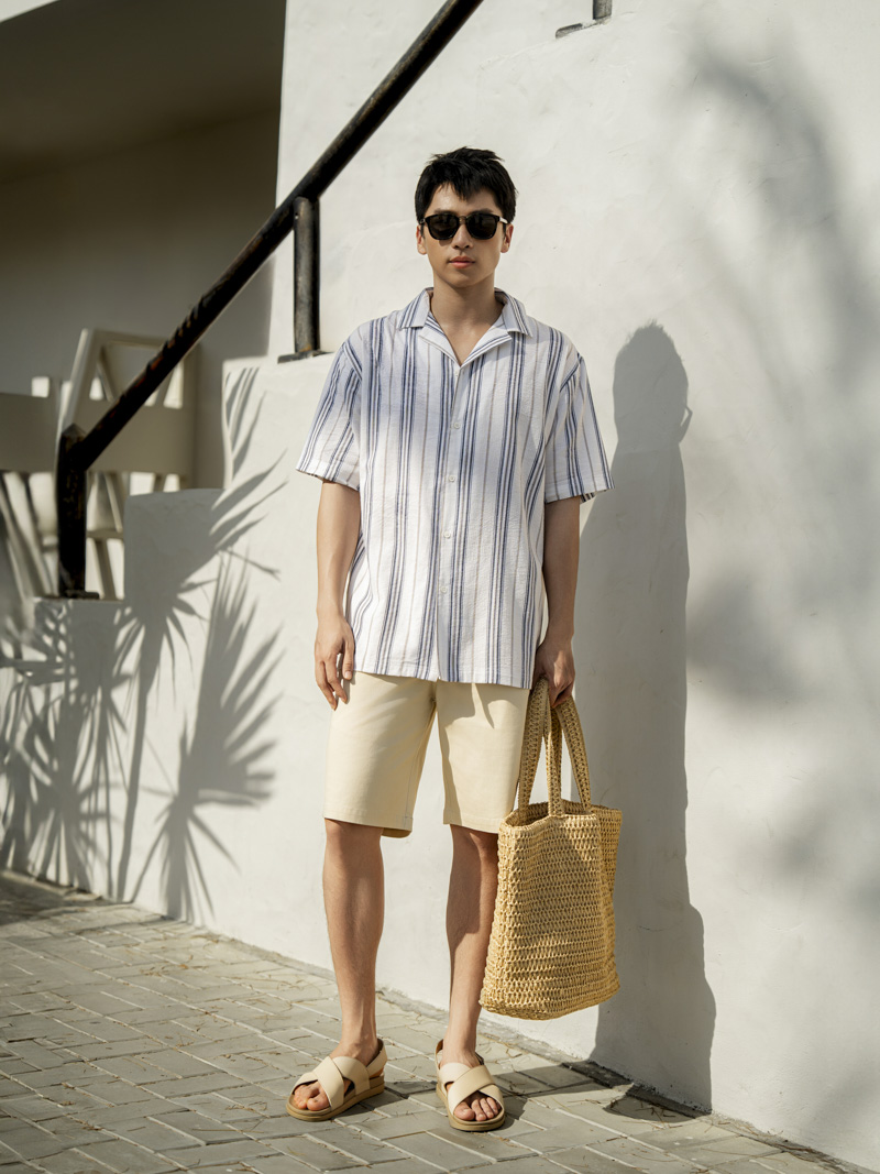 Quan Short Kaki Tui Nho Kieu Form Regular QS054 Mau Kem