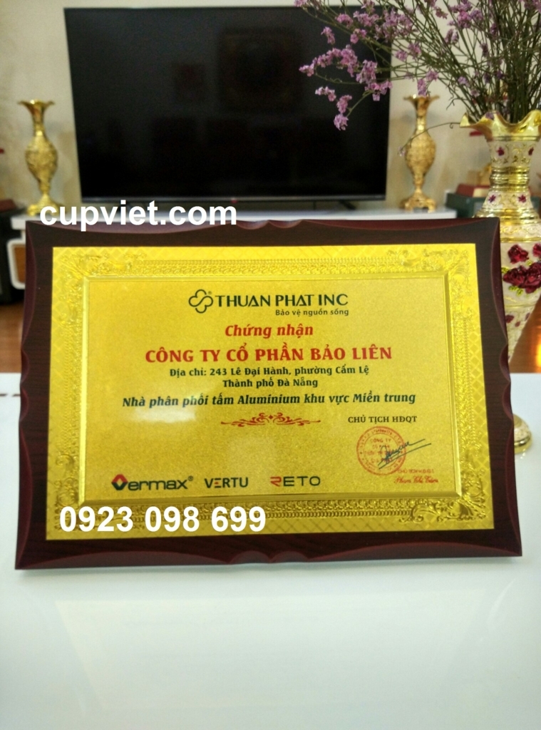 San xuat bieu trung dong lam bang chung nhan qua tang bang khen bang vinh danh go dong gia re