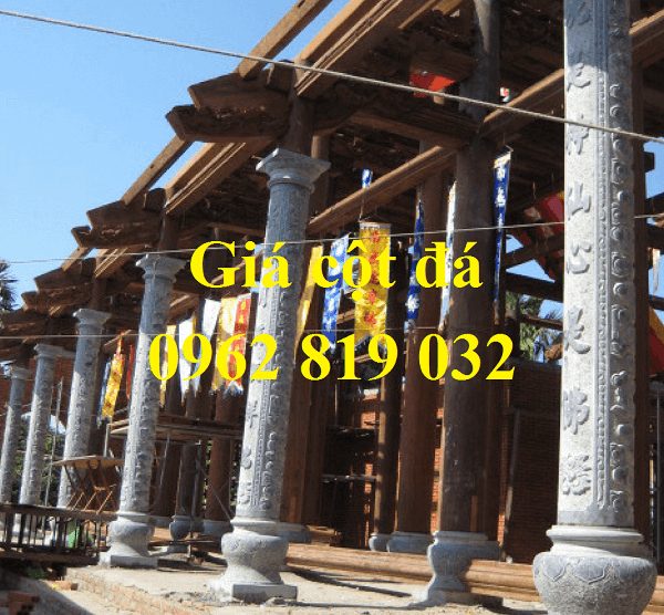 Mau cot da Cot hien nha tho ho dep bang da xanh den