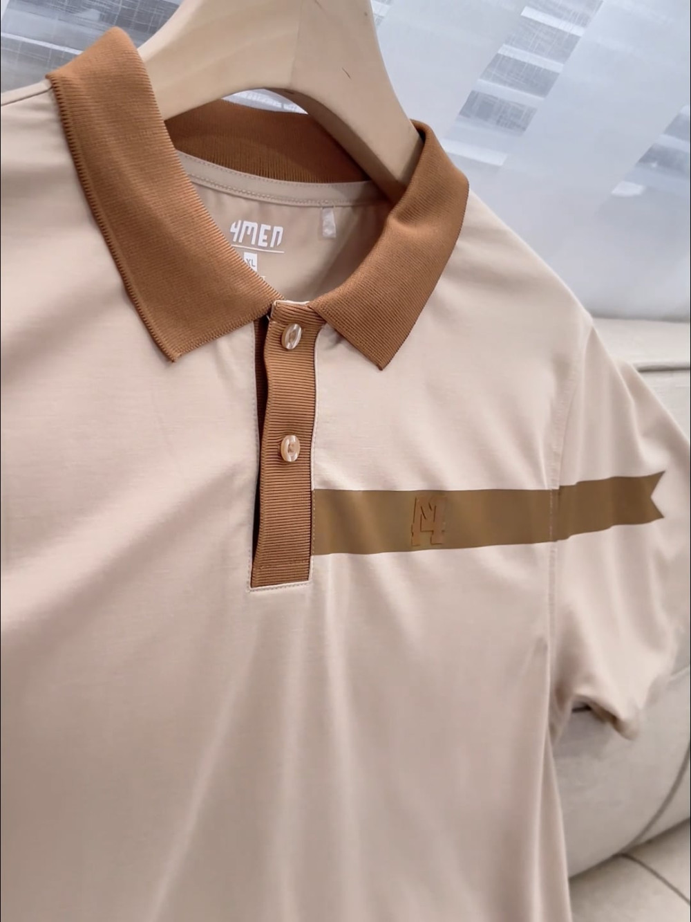 Ao Polo Vai Rayon In Logo M Form Slimfit PO143 Mau Be