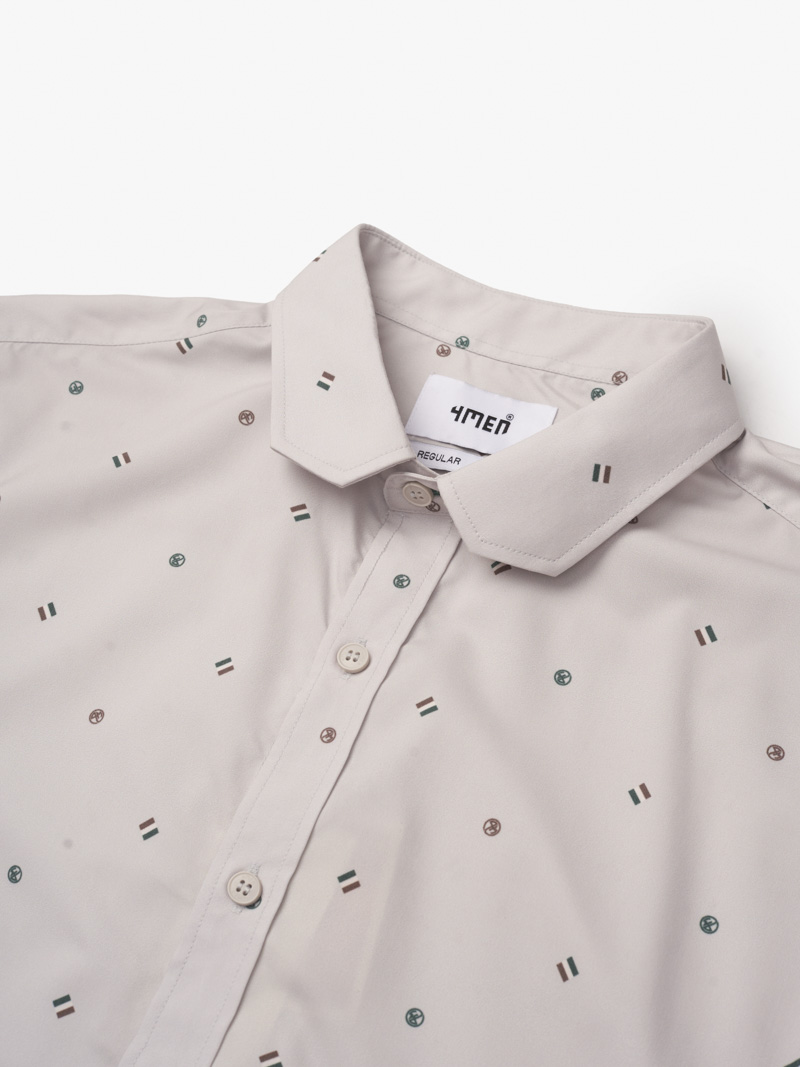 Ao So Mi Vai Modal In Hoa Tiet Cham Bi Form Regular SM168 Mau Be