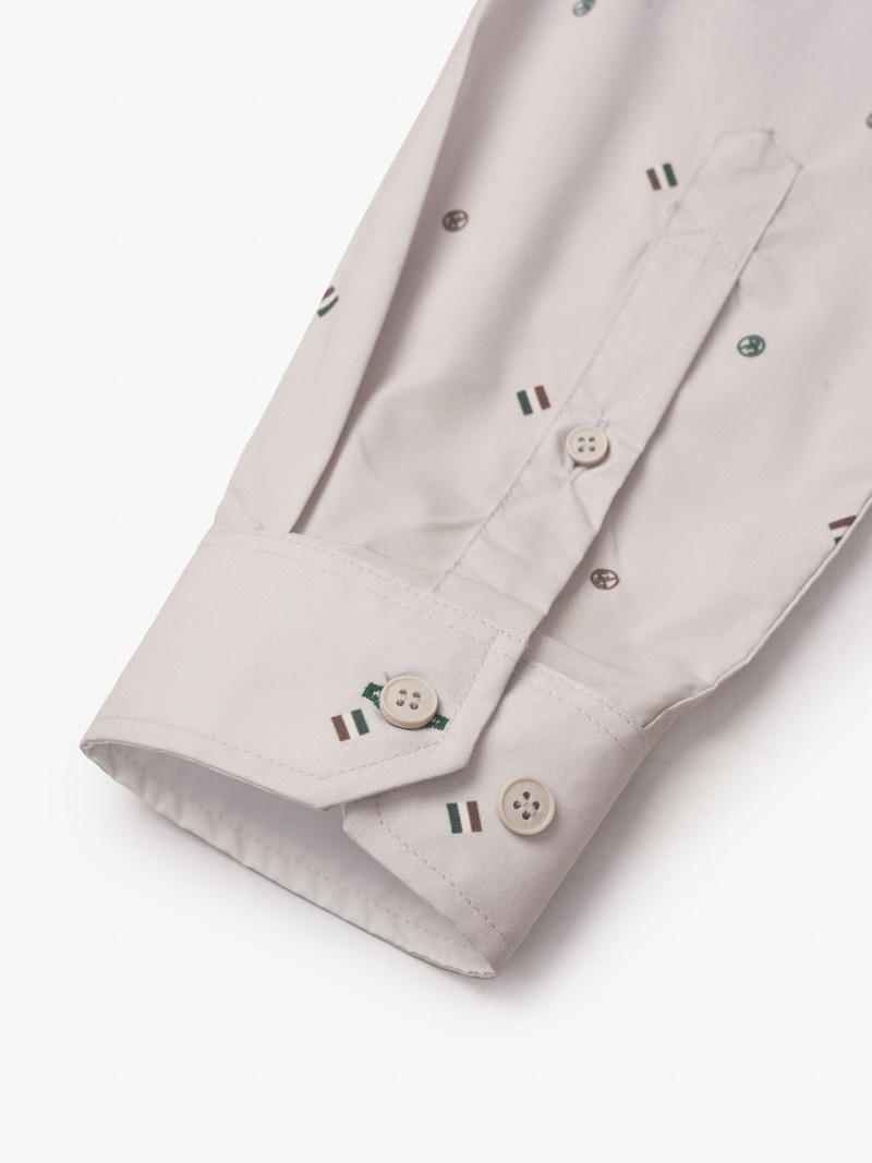 Ao So Mi Vai Modal In Hoa Tiet Cham Bi Form Regular SM168 Mau Be