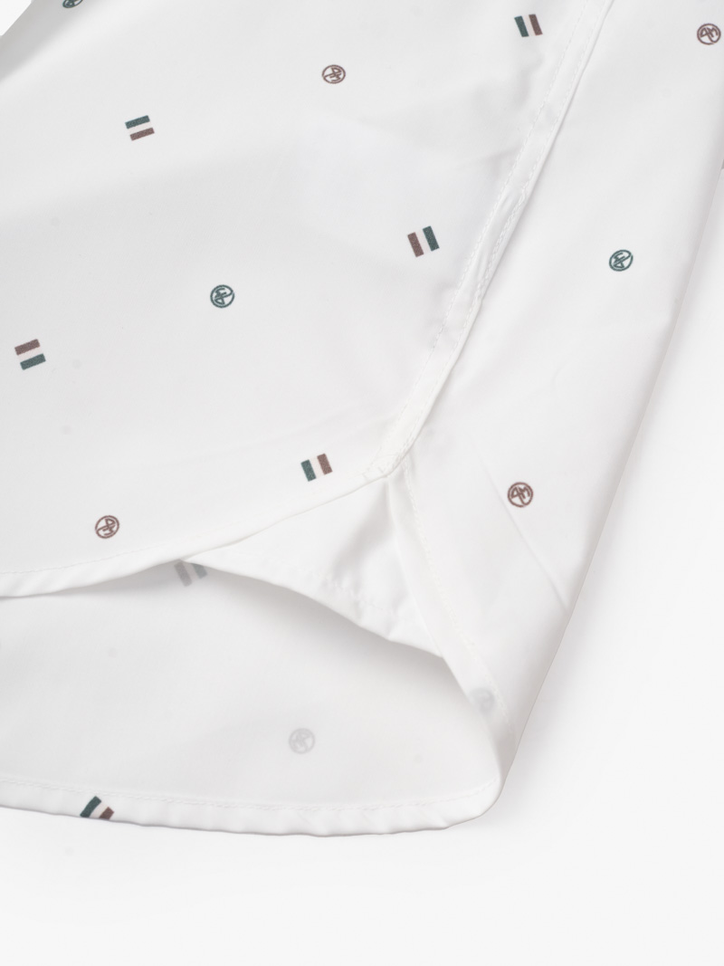 Ao So Mi Vai Modal In Hoa Tiet Cham Bi Form Regular SM168 Mau Trang