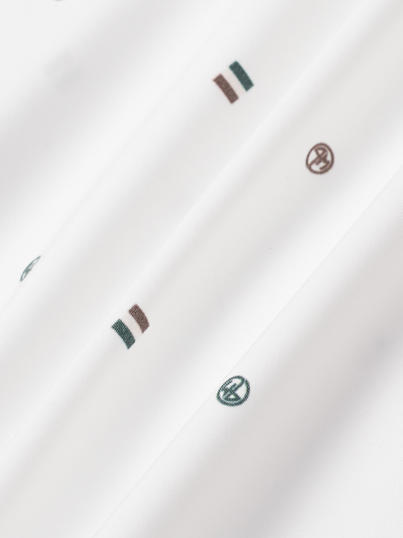 Ao So Mi Vai Modal In Hoa Tiet Cham Bi Form Regular SM168 Mau Trang