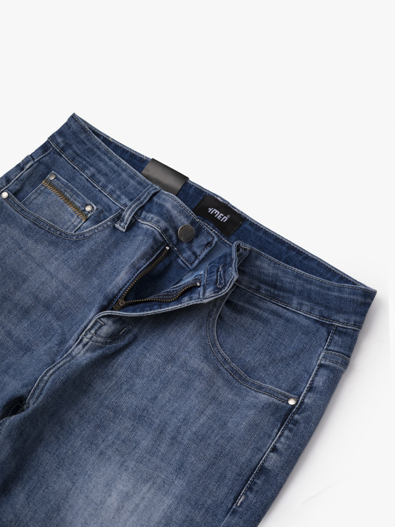 Quan Jean Theu Chu M Form Slimfit QJ110 XANH BIEN DAM