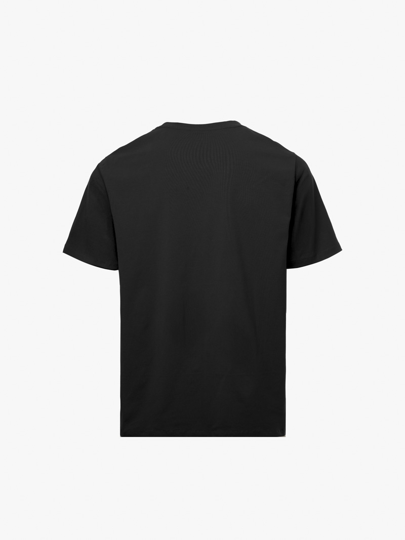 Ao Thun Co Tron In Chu Eclectic Prep Form Regular AT164 Mau Den