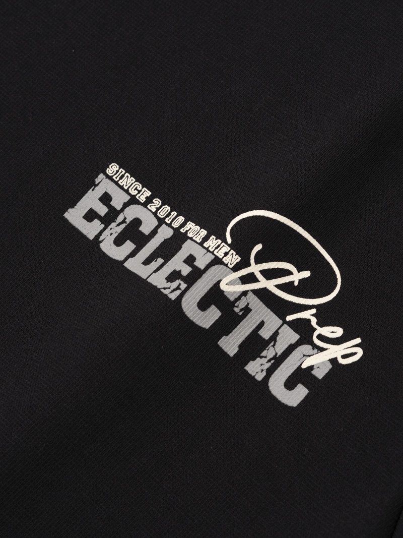 Ao Thun Co Tron In Chu Eclectic Prep Form Regular AT164 Mau Den