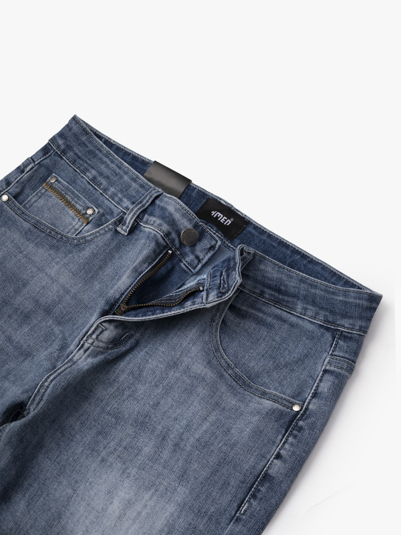Quan Jean Theu Chu M Form Slimfit QJ111 Mau Xanh Bien