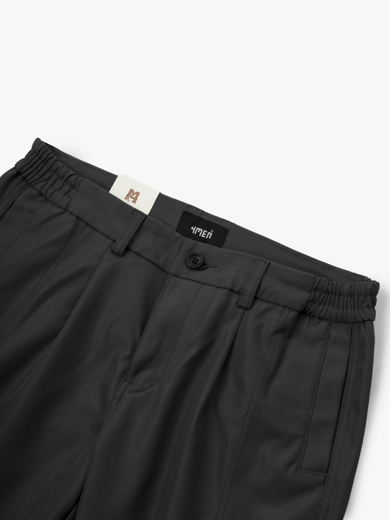 Quan Short Kaki Lung Thun Xep Ly Form Regular QS065 Mau Den