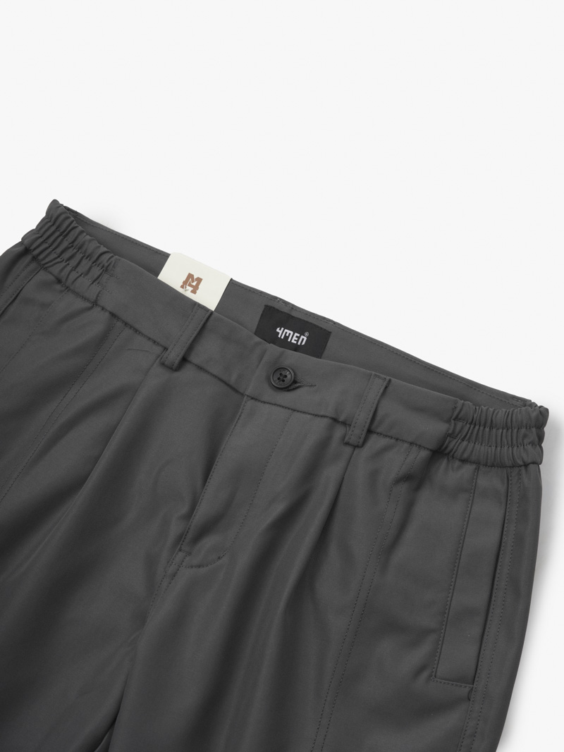 Quan Short Kaki Lung Thun Xep Ly Form Regular QS065 Mau Xam Dam